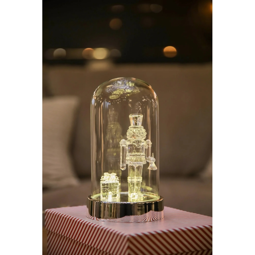 Markslöjd 706526 - LED Vianočná dekorácia ISLA LED/0,12W/3xAA lesklý chróm/luskáčik