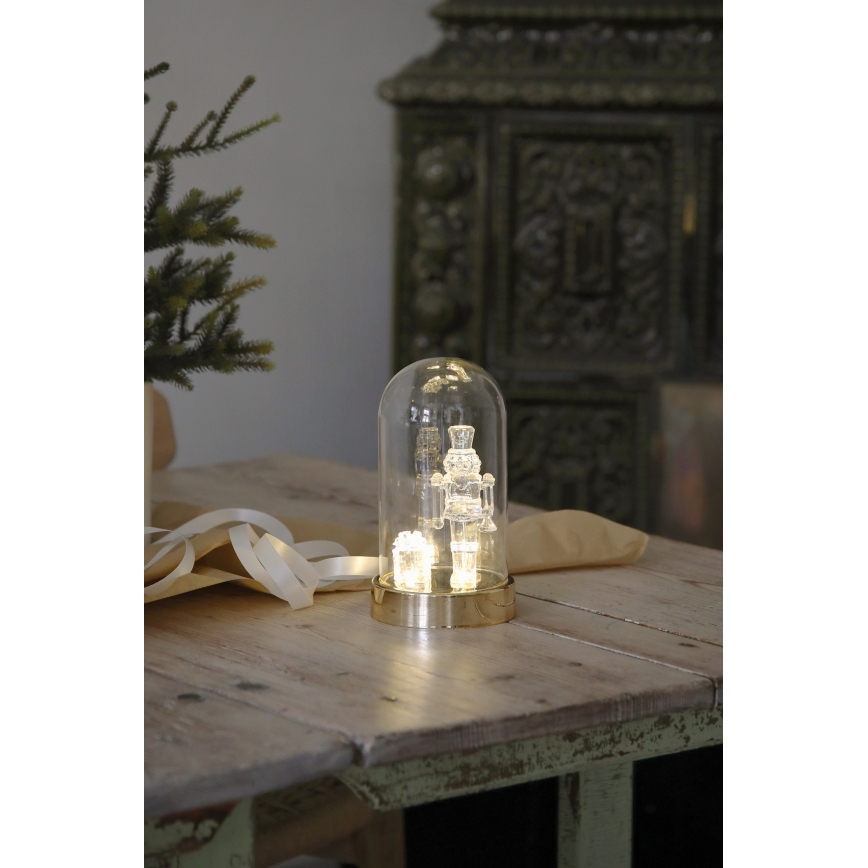 Markslöjd 706527 - LED Vianočná dekorácia ISLA LED/0,12W/3xAA mosadz/luskáčik