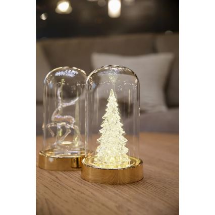 Markslöjd 706531 - LED vianočná dekorácia ISLA LED/0,06W/3xAA mosadz/stromček