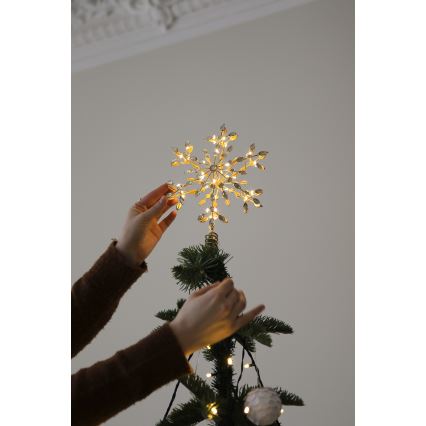 Markslöjd 706556 - LED hviezda na vianočný stromček GLINA LED/2,16W/2xAA zlatá