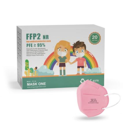 Mask One respirátor detská veľkosť FFP2 NR - CE 0370 ružová 1ks