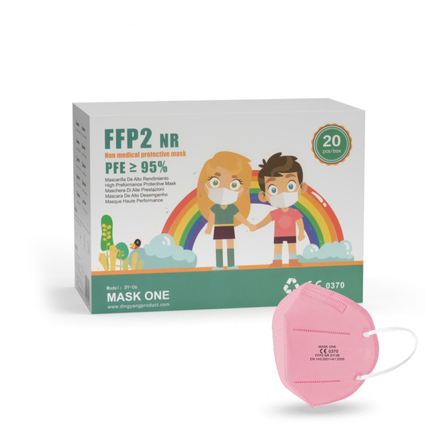 Mask One respirátor detská veľkosť FFP2 NR - CE 0370 ružová 1ks