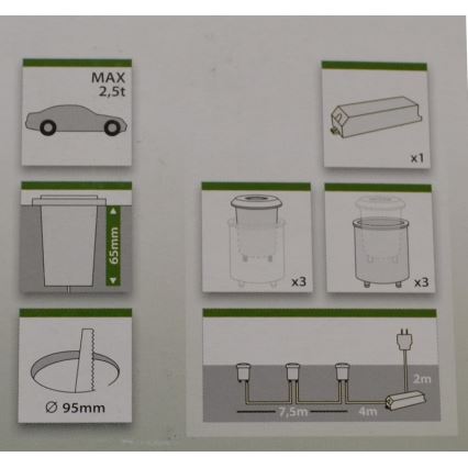 Philips Massive 17078/47/10 - SADA 3x LED Venkovní nájezdové svítidlo LAKONIA 3xLED/0,36W