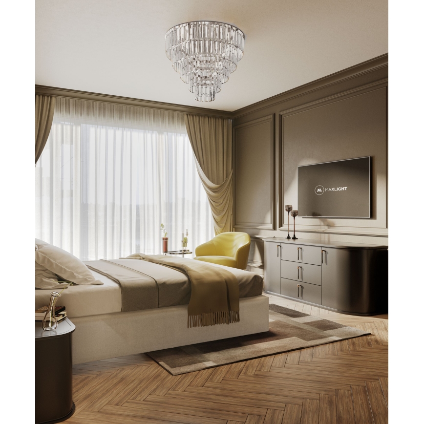 MAXLIGHT C0137 - Stropné svietidlo MONACO 15xG9/40W/230V pr. 60 cm lesklý chróm