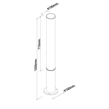 MAXLIGHT F0065 - LED vonkajšie svietidlo GARDENIA LED/25W/230V 105 cm CRI 93 IP65 antracit