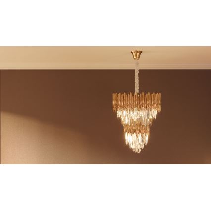 MAXLIGHT P0283 - Luster na reťazi VOGUE 16xE14/40W/230V pr. 60 cm zlatá