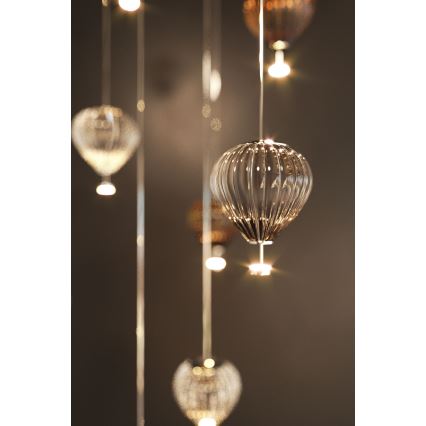 MAXLIGHT P0526D - LED Stmievateľný luster na lanku PALLONCINI 11xLED/6W/230V pr. 45 cm číra/béžová/dymová