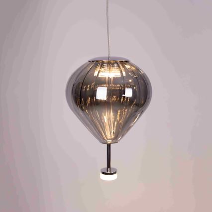 MAXLIGHT P0526D - LED Stmievateľný luster na lanku PALLONCINI 11xLED/6W/230V pr. 45 cm číra/béžová/dymová