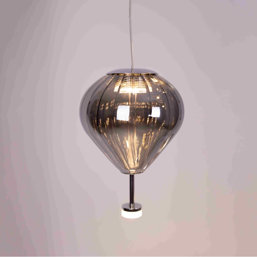 MAXLIGHT P0526D - LED Stmievateľný luster na lanku PALLONCINI 11xLED/6W/230V pr. 45 cm číra/béžová/dymová