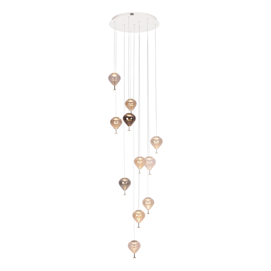 MAXLIGHT P0526D - LED Stmievateľný luster na lanku PALLONCINI 11xLED/6W/230V pr. 45 cm číra/béžová/dymová