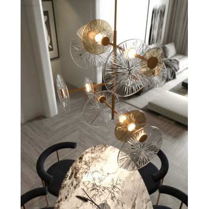 MAXLIGHT P0541 - LED Luster na tyči ALLURE 14xLED/5W/230V pr. 60 cm zlatá