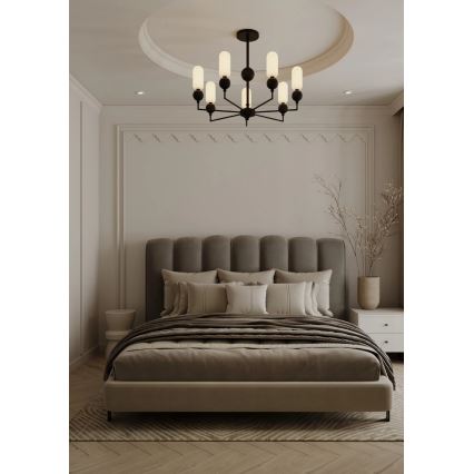 MAXLIGHT P0632 - stropný luster NOVA na tyči, 7xG9/7W/230V, priemer 70 cm, čierny