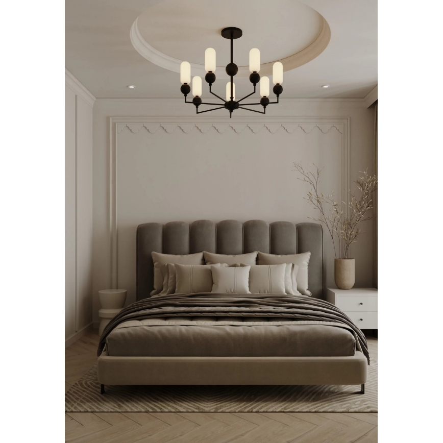 MAXLIGHT P0632 - stropný luster NOVA na tyči, 7xG9/7W/230V, priemer 70 cm, čierny