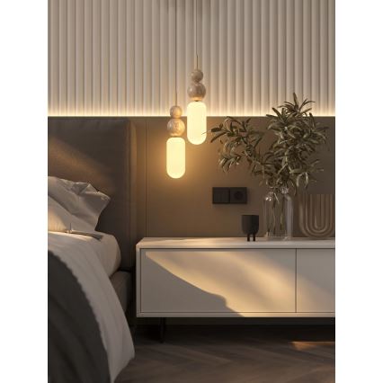 MAXLIGHT P0642 - Závesný luster NOVA na lanku 1xG9/12W/230V priemer 12 cm zlatý