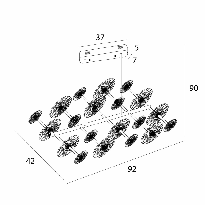 MAXLIGHT P0643 - LED luster na tyči ALLURE LED/51W/230V zlatý