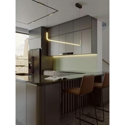 MAXLIGHT PO644 - LED Luster na lanku URUS LED/17W/230V čierna