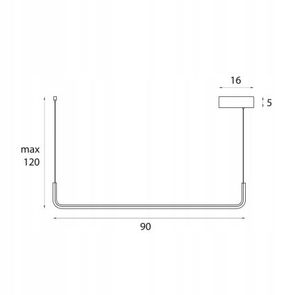 MAXLIGHT PO644 - LED Luster na lanku URUS LED/17W/230V čierna