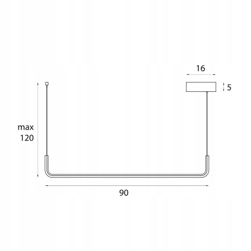 MAXLIGHT PO644 - LED Luster na lanku URUS LED/17W/230V čierna