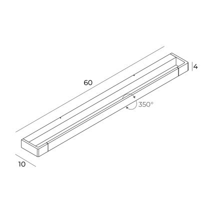 MAXLIGHT W0309 - LED Kúpeľňové nástenné svietidlo FLINK LED/18W/230V 60 cm IP44 čierna