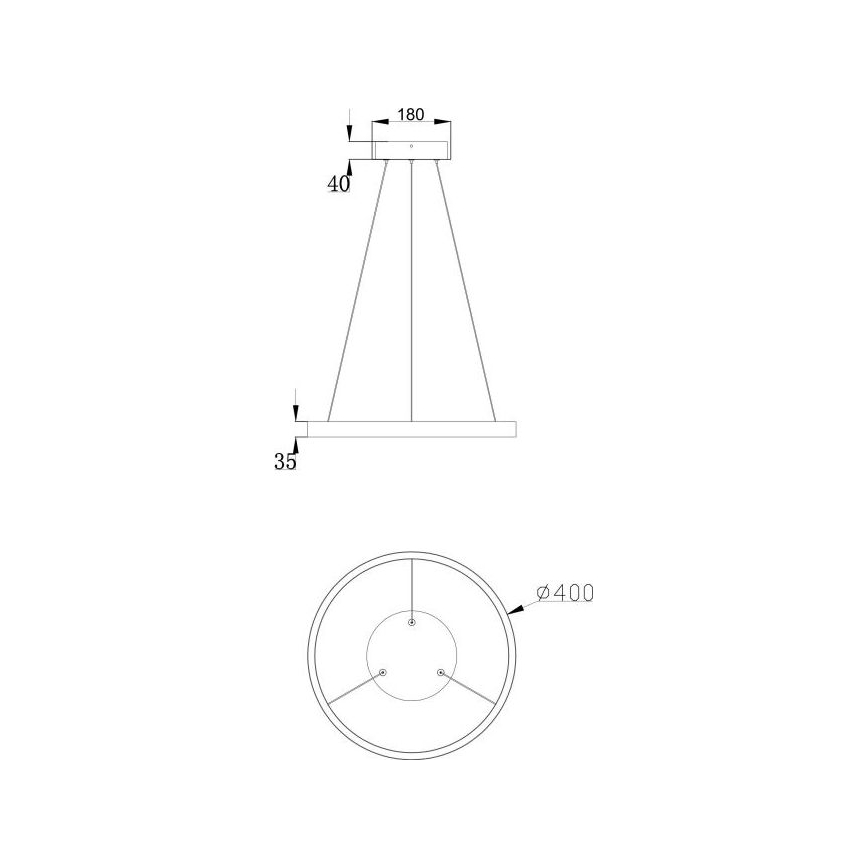 Maytoni MOD058PL-L22B3K - LED Luster na lanku RIM LED/25W/230V 3000K pr. 40 cm čierna