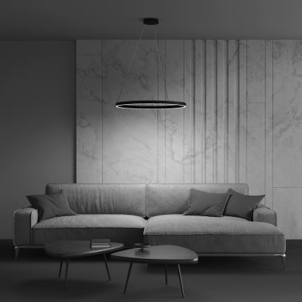 Maytoni MOD058PL-L42B3K - LED Luster na lanku RIM LED/51W/230V 3000K pr. 80 cm čierna