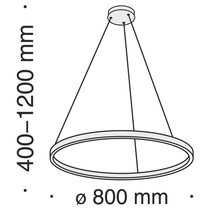 Maytoni MOD058PL-L42B4K - LED Luster na lanku RIM LED/51W/230V 4000K pr. 80 cm čierna