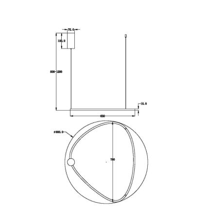 Maytoni MOD072PL-L36BSK1 - LED Luster na lanku GLINT LED/36W/230V zlatá pr. 80 cm