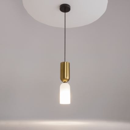Maytoni MOD177PL-01G - Luster na lanku MEMORY 1xE14/40W/230V zlatá/biela