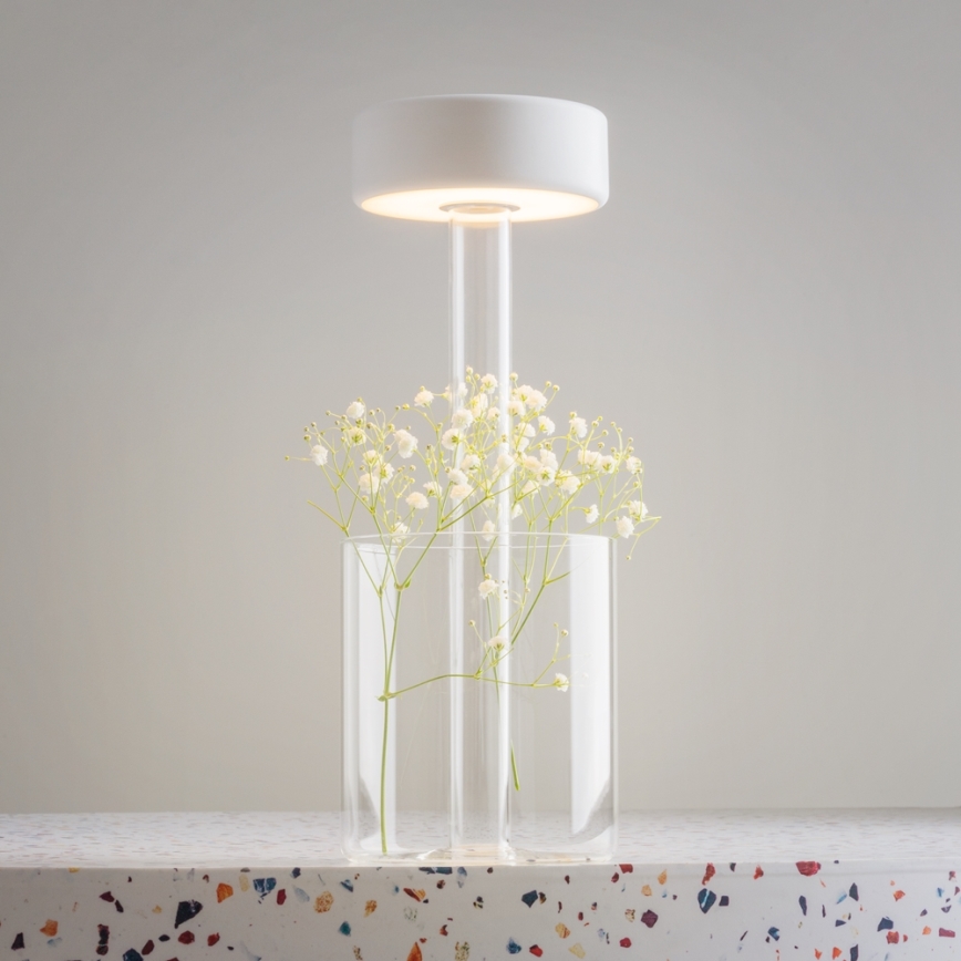 Maytoni MOD229TL-L3W3K1 - LED stmievateľná nabíjateľná prenosná stolná lampa LED/3W/5V 2200-4000K 2000 mAh biela/priehľadná