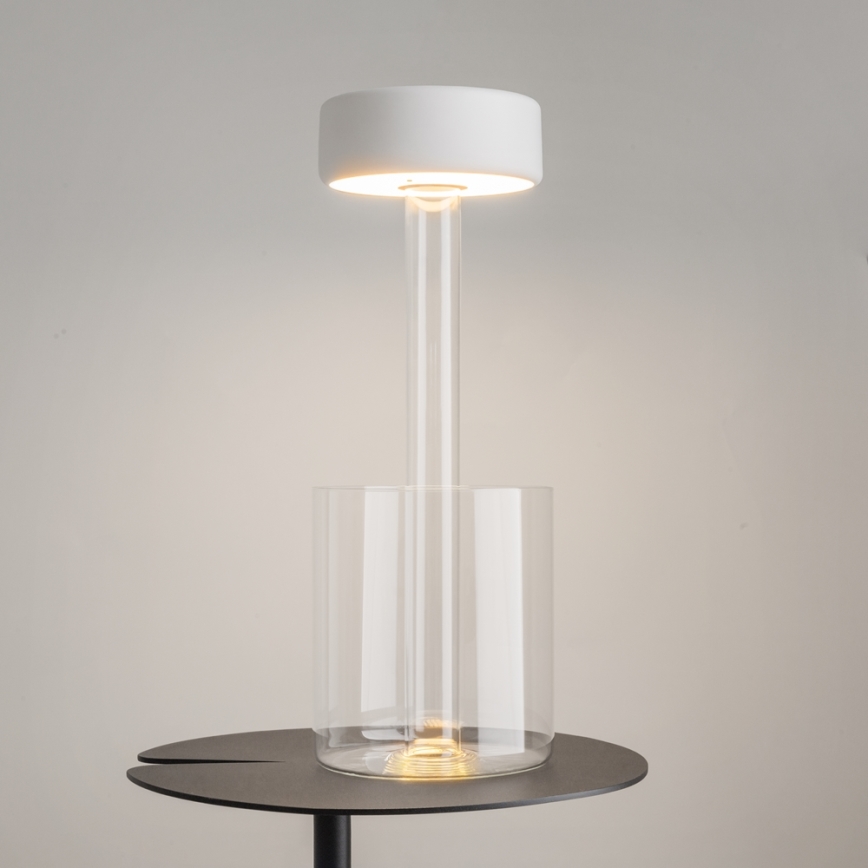 Maytoni MOD229TL-L3W3K1 - LED stmievateľná nabíjateľná prenosná stolná lampa LED/3W/5V 2200-4000K 2000 mAh biela/priehľadná