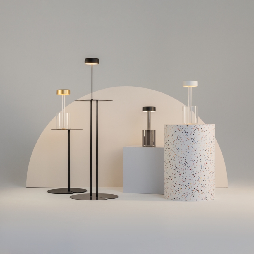 Maytoni MOD229TL-L3W3K1 - LED Stmievateľná nabíjacia prenosná stolná lampa LED/3W/5V 2200-4000K biela/číra