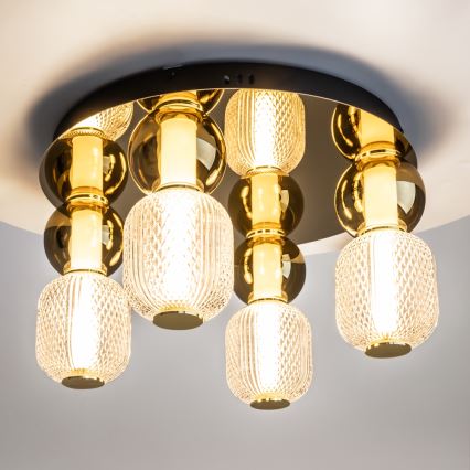 Maytoni MOD273CL-L60G3K - LED Stropné svietidlo DROP 4xLED/15W/230V pr. 43 cm zlatá