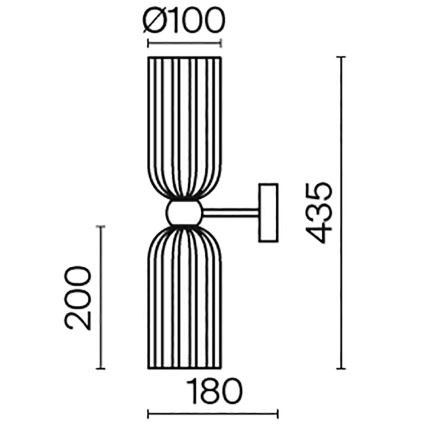 Maytoni MOD302WL-02CG - Nástenné svietidlo ANTIC 2xE14/40W/230V zlatá/béžová