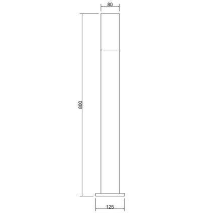 Maytoni O418FL-01GR1 - Vonkajšia lampa WILLIS 1xE27/60W/230V 80 cm IP54 antracit