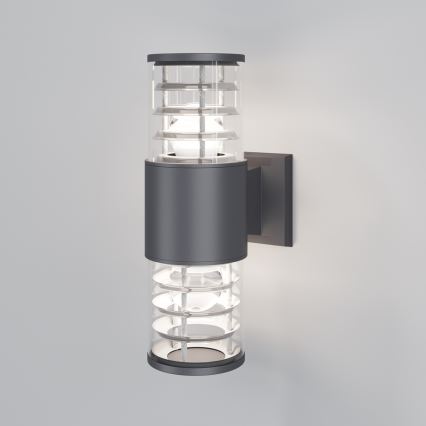 Maytoni O576WL-02GR - Vonkajšie nástenné svietidlo BRONX 2xE27/60W/230V IP54 antracit