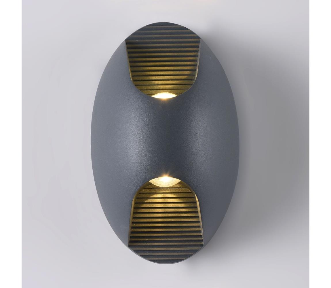 Maytoni Maytoni O594WL-L6GR - LED Vonkajšie nástenné svietidlo TIMES 6W/230V IP65 antracit