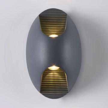 Maytoni O594WL-L6GR - LED Vonkajšie nástenné svietidlo TIMES SQUARE LED/6W/230V IP65 antracit