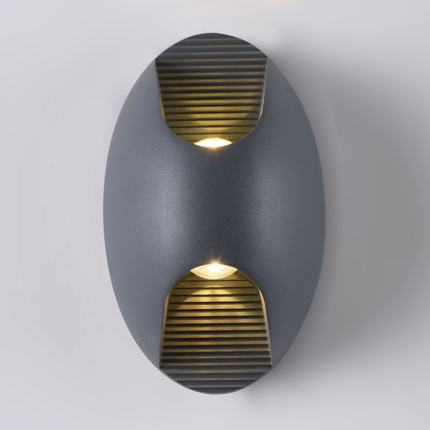 Maytoni O594WL-L6GR - LED Vonkajšie nástenné svietidlo TIMES SQUARE LED/6W/230V IP65 antracit