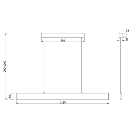 Maytoni P010PL-L30W4K - LED Luster na lanku STEP LED/30W/230V 4000K 118,5 cm biela