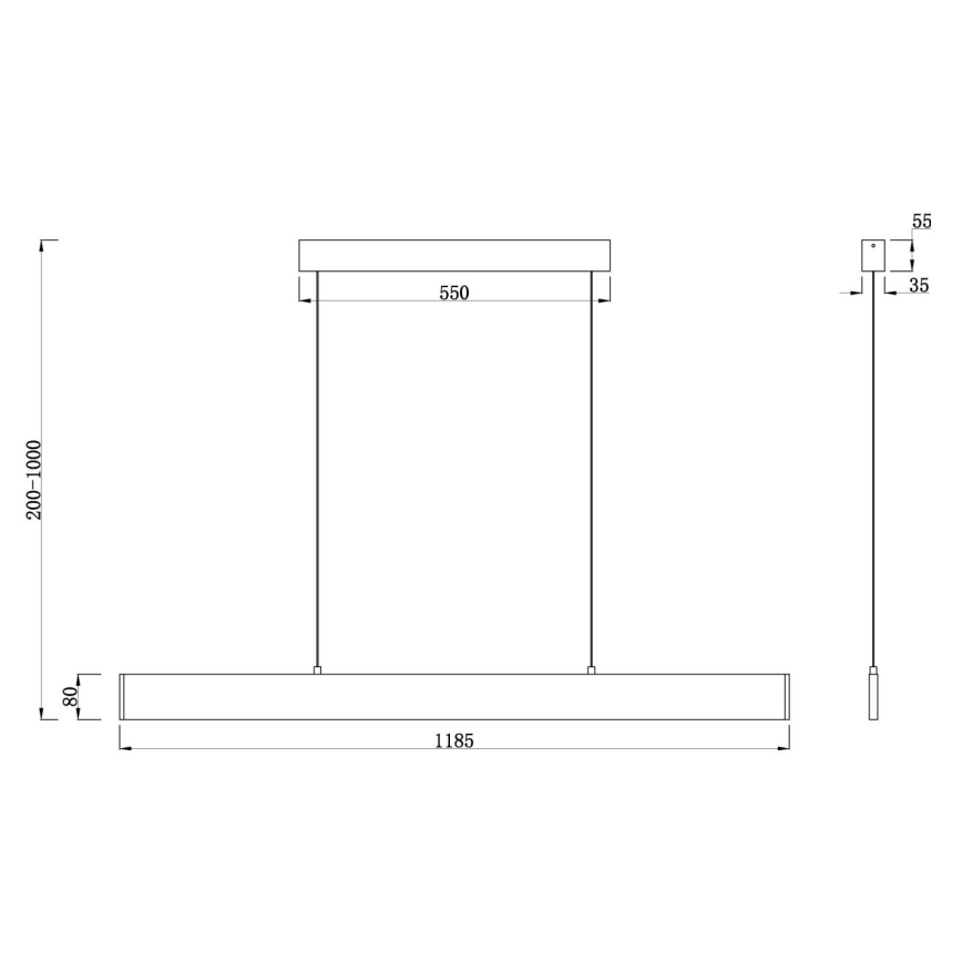 Maytoni P010PL-L30W4K - LED Luster na lanku STEP LED/30W/230V 4000K 118,5 cm biela
