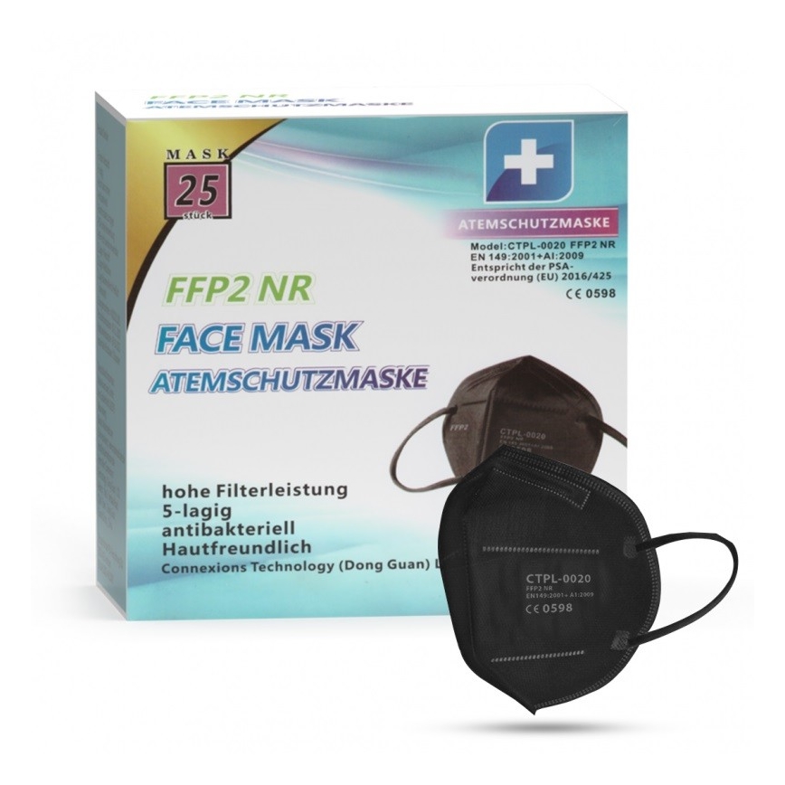 Media Sanex Respirátor FFP2 NR / KN95 Black 100ks