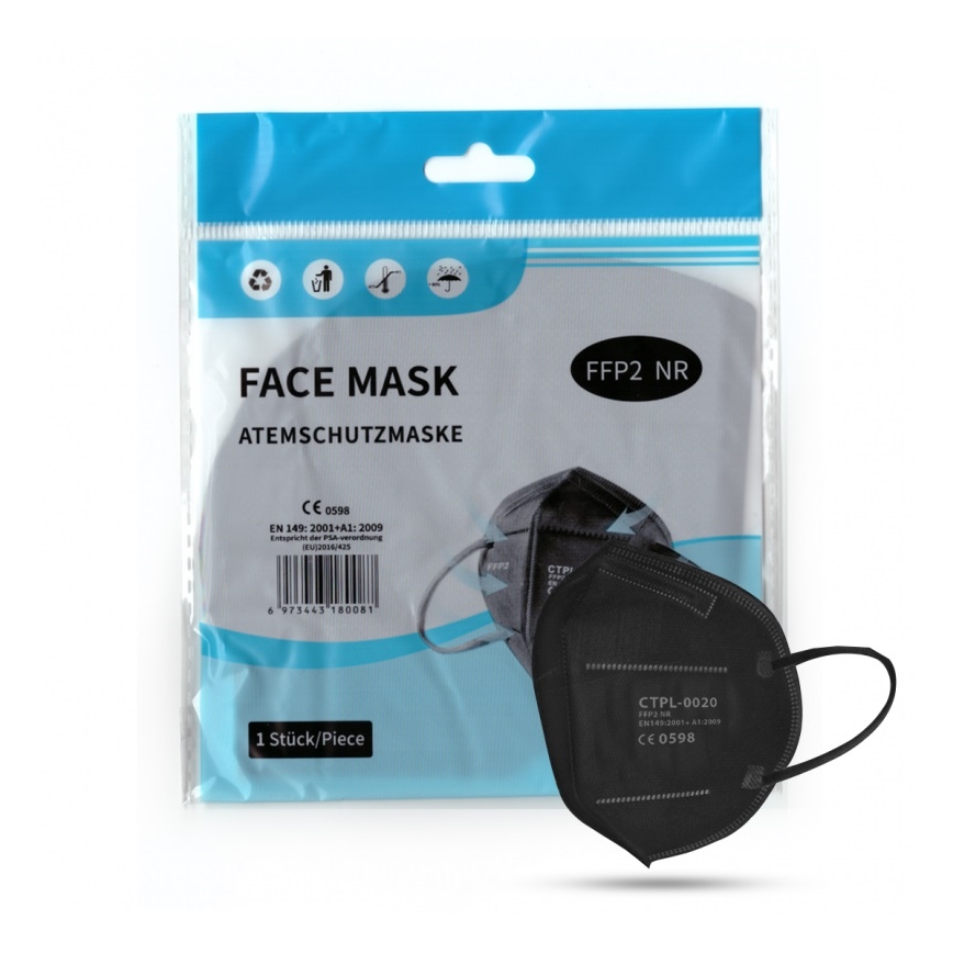 Media Sanex Respirátor FFP2 NR / KN95 Black 100ks