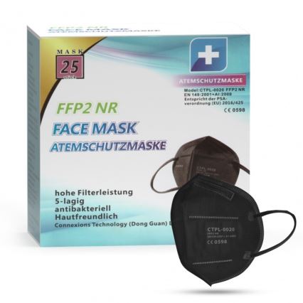 Media Sanex Respirátor FFP2 NR / KN95 Black 50ks