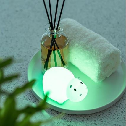 MegaLight - LED RGB Nabíjacia detská dotyková lampa do vane SWIMMY HIPPO LED/5V IP67