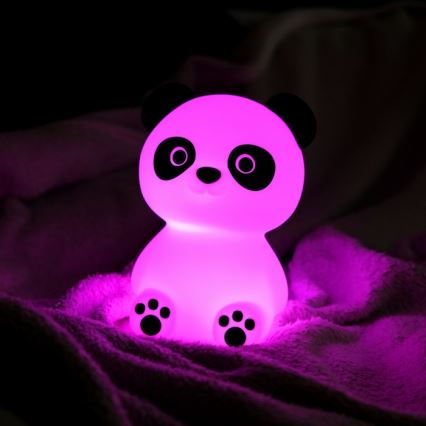 MegaLight - LED RGB Stmievateľná nabíjacia detská dotyková lampa PADDY PANDA LED/5V