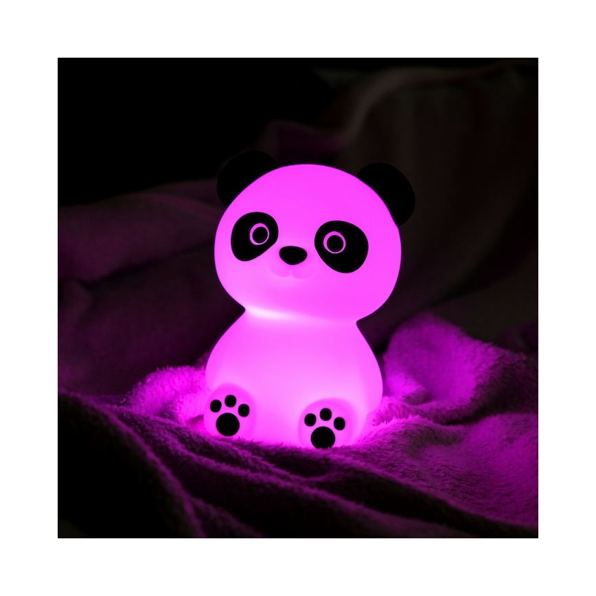 MegaLight - LED RGB Stmievateľná nabíjacia detská dotyková lampa PADDY PANDA LED/5V
