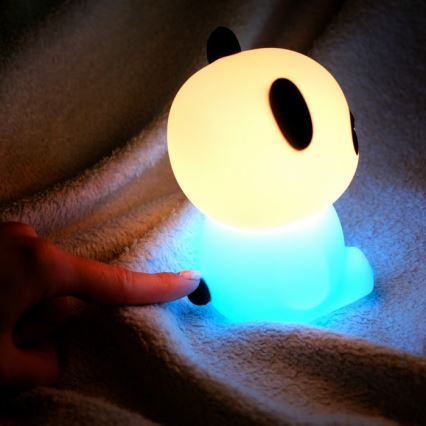 MegaLight - LED RGB Stmievateľná nabíjacia detská dotyková lampa PADDY PANDA LED/5V