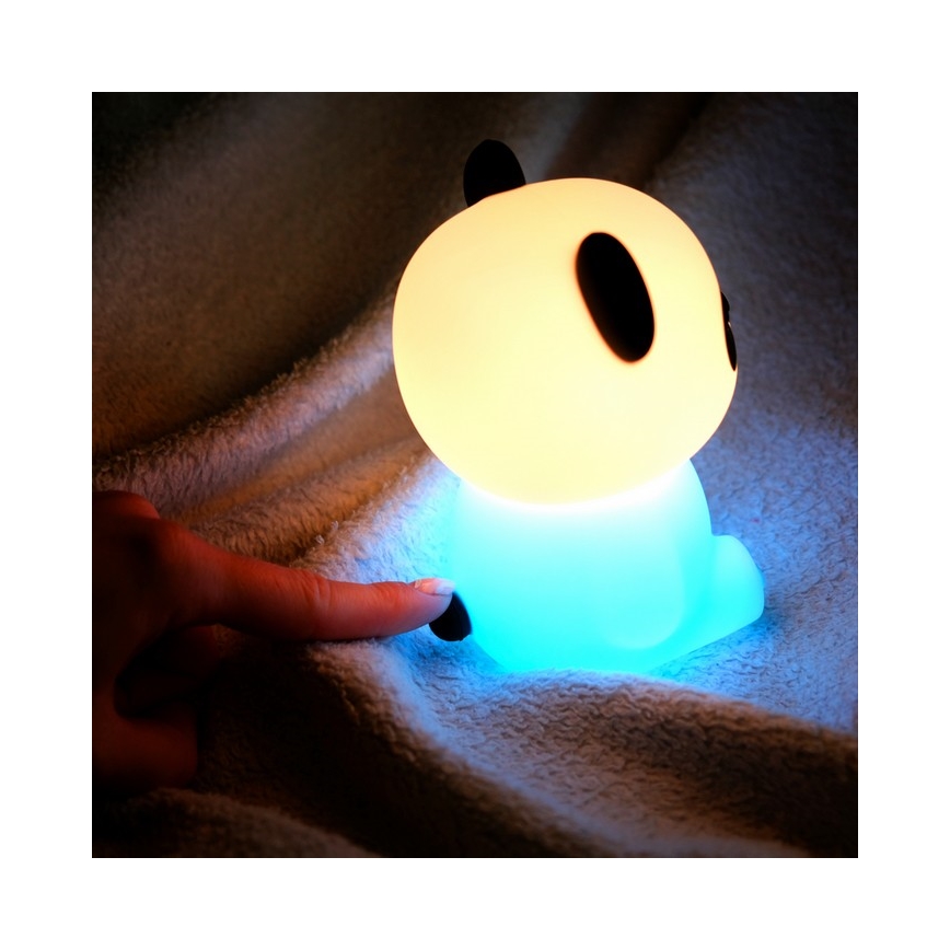 MegaLight - LED RGB Stmievateľná nabíjacia detská dotyková lampa PADDY PANDA LED/5V