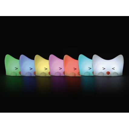 MegaLight - LED RGB Stmievateľná nabíjacia detská dotyková lampa CATTY CAT LED/5V