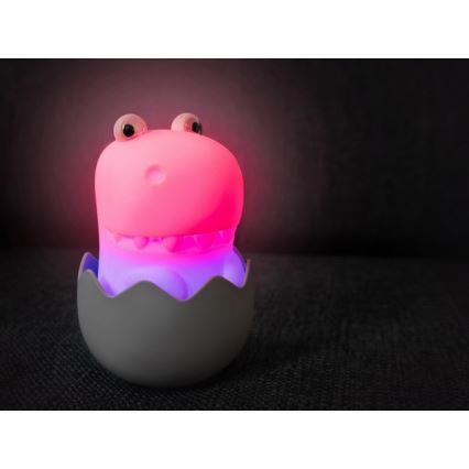 MegaLight - LED RGB Stmievateľná nabíjacia detská dotyková lampa DIGGY DINO LED/5V